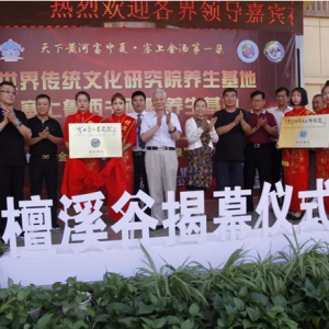 世界傳統(tǒng)文化研究院、塞上魯西書畫院檀溪谷?鹽溫泉養(yǎng)生基地揭幕儀式成功舉行