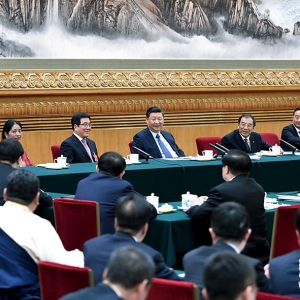 習(xí)近平李克強栗戰(zhàn)書汪洋王滬寧趙樂際韓正分別參加全國人大會議一些代表團審議