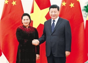 習(xí)近平會(huì)見越南國會(huì)主席阮氏金銀