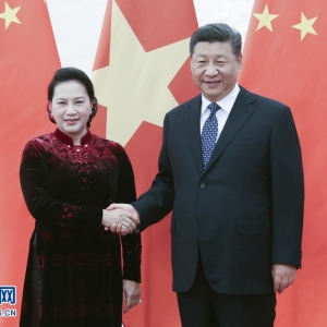 習(xí)近平會見越南國會主席阮氏金銀
