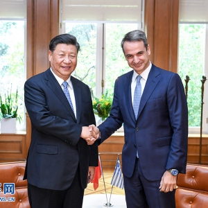 習(xí)近平同希臘總理米佐塔基斯會(huì)談