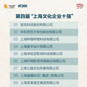 上海文化企業(yè)十強(qiáng)十佳十人十大文化品牌揭曉，松江文化企業(yè)個人獲4席獎項(xiàng)